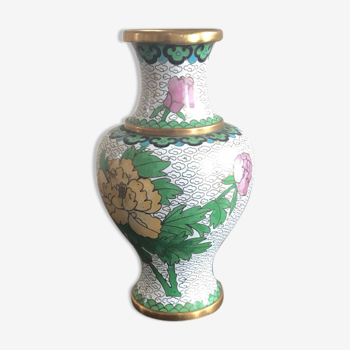 Vase chinois émaux cloisonnés