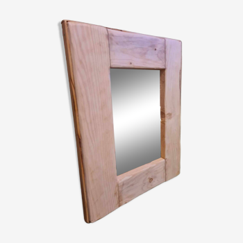Raw wood mirror