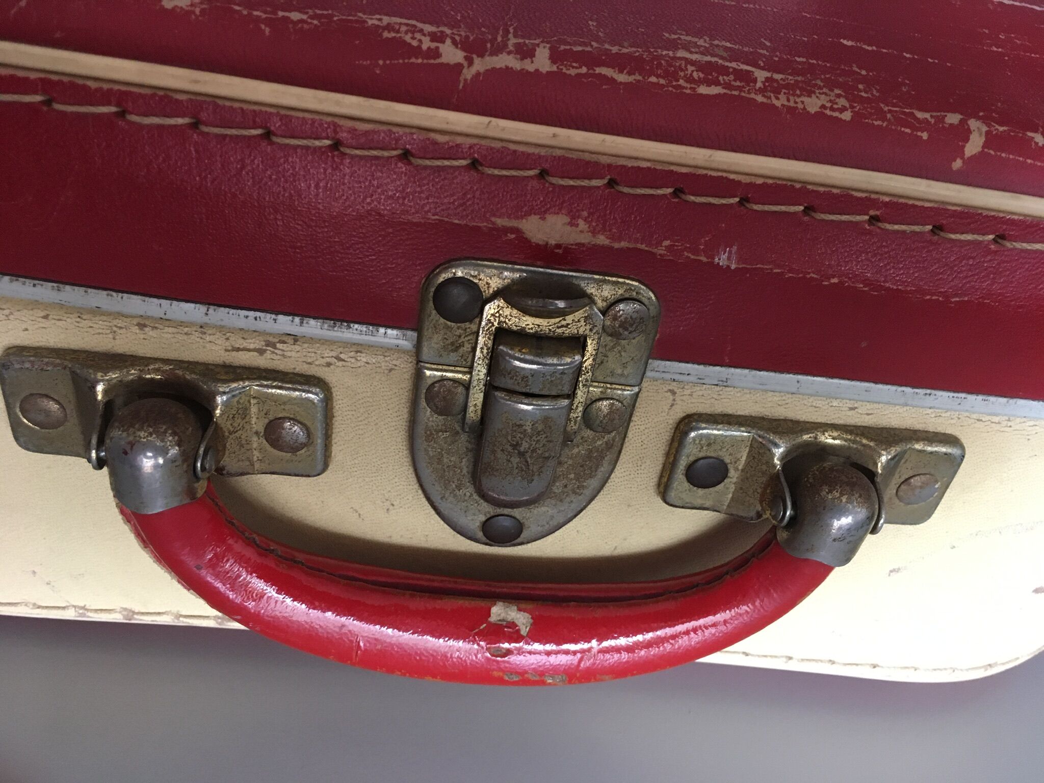 Authentic cardboard suitcase from the 60s