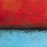 Red and Blue original minimalist abstract modern painting on stretched canv