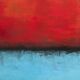 Red and Blue original minimalist abstract modern painting on stretched canv