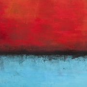 Red and Blue original minimalist abstract modern painting on stretched canv