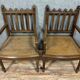 pair of Gothic walnut armchairs circa 1850