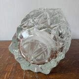 Cut glass transparent vase