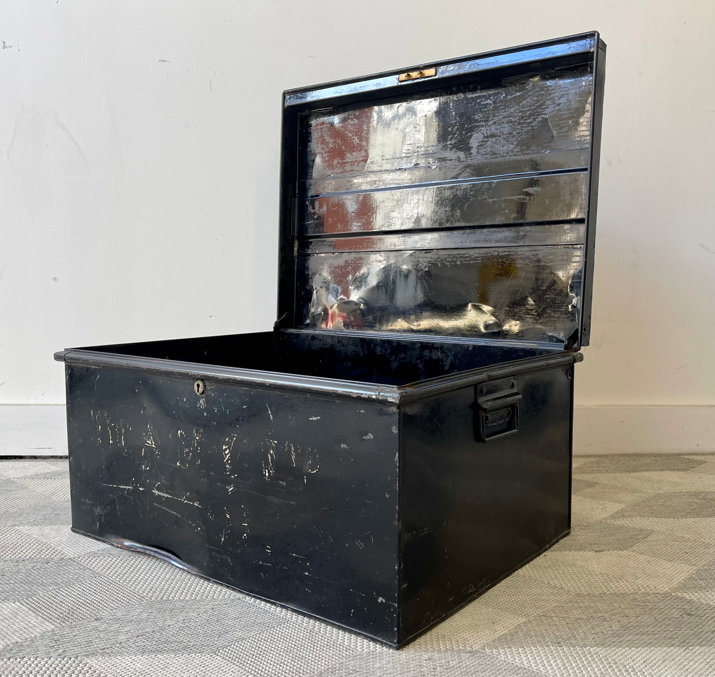 Vintage Black Metal Document Box