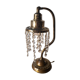 antique brass lamp with crystal pendant 33x14 slight signs of wear