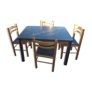 Ensemble table rectangulaire - pin