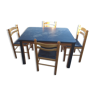 Ensemble table rectangulaire et ses 4 chaises en bois massif Pin