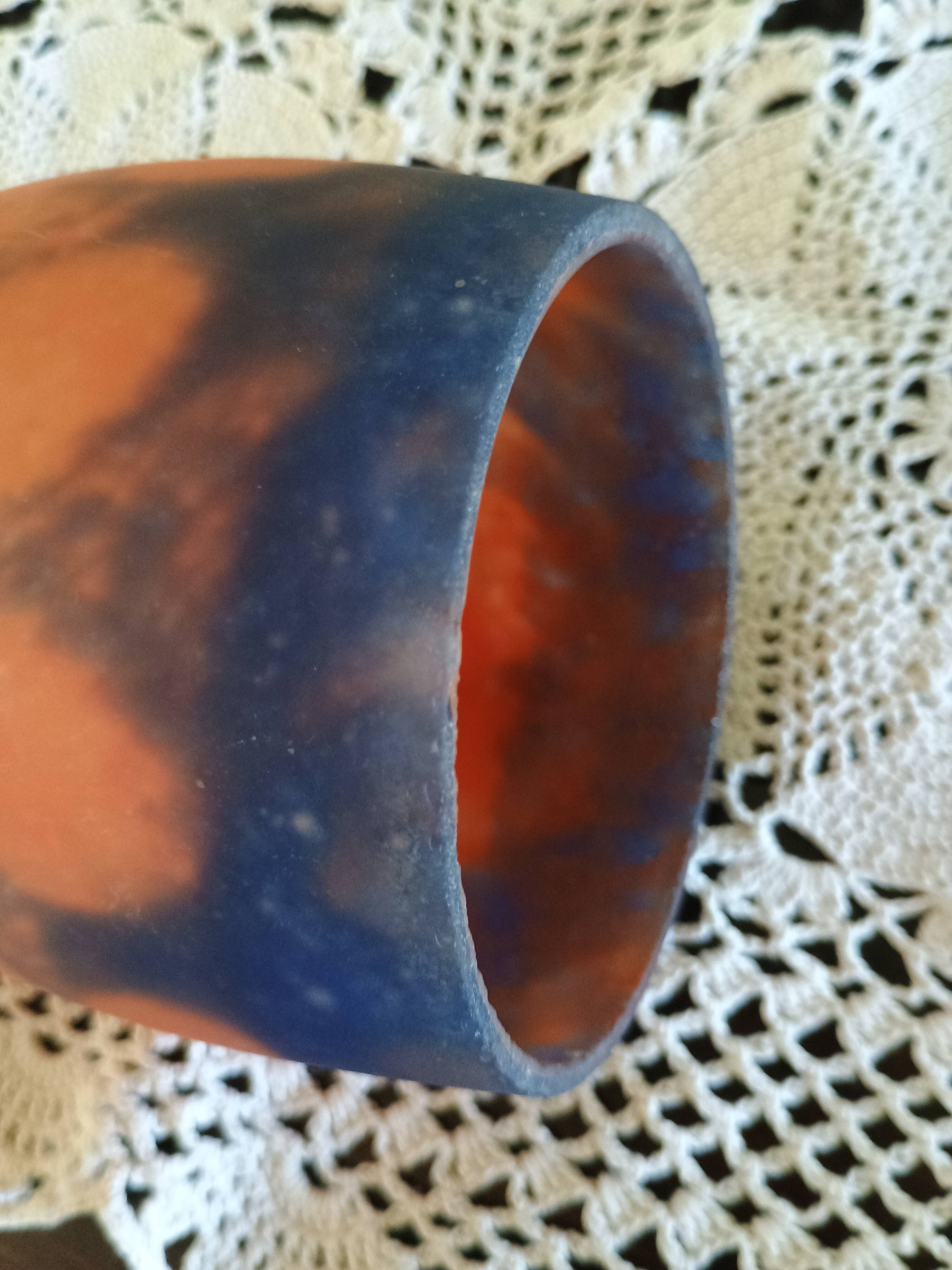 TULIP chandelier or lamp Marbled glass - Orange blue purple - Art Deco