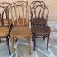 Suite of 6 mismatched bistro chairs Thonet and J&J kohn 1920