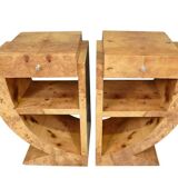 Pair of Art Deco marquetry bedside tables