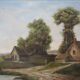 Pair of paintings landscape school of barbison signed p. duport - 1913