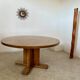 Large solid wood table 140 cm, vintage Scandinavian 70s design
