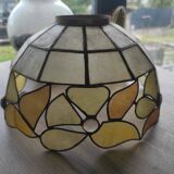 Vintage mother-of-pearl and glass ceiling pendant lampshade