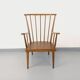 Vintage wooden armchair Baumann model Éventail from the 1960s.