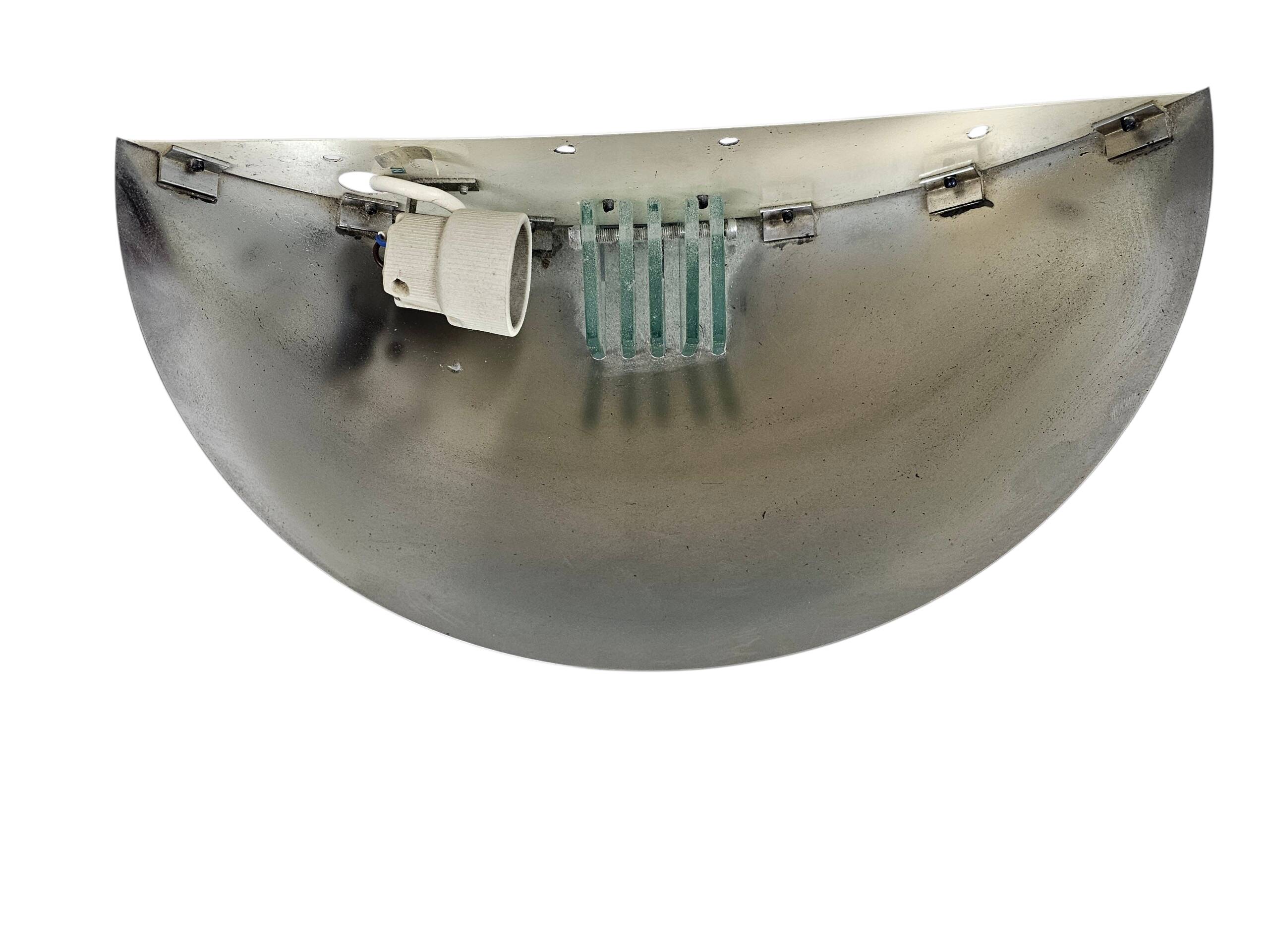 Wall lamp by 'Lumess Swiss' - Vintage - glass, chrome - Swiss design - 70s