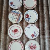 8 mismatched antique dinner plates