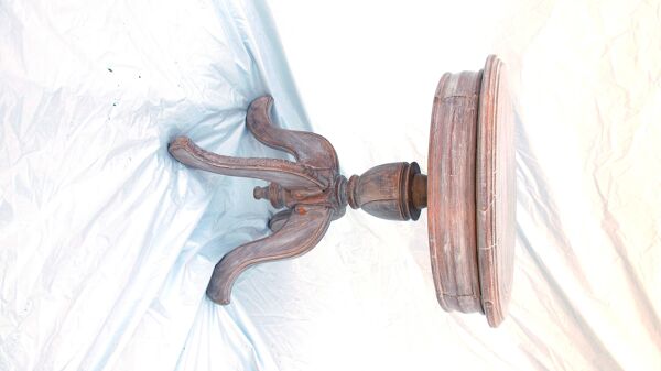 guéridon blanc, patine blanche, tripode