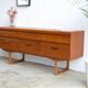 Teak sideboard/commode with 6 drawers