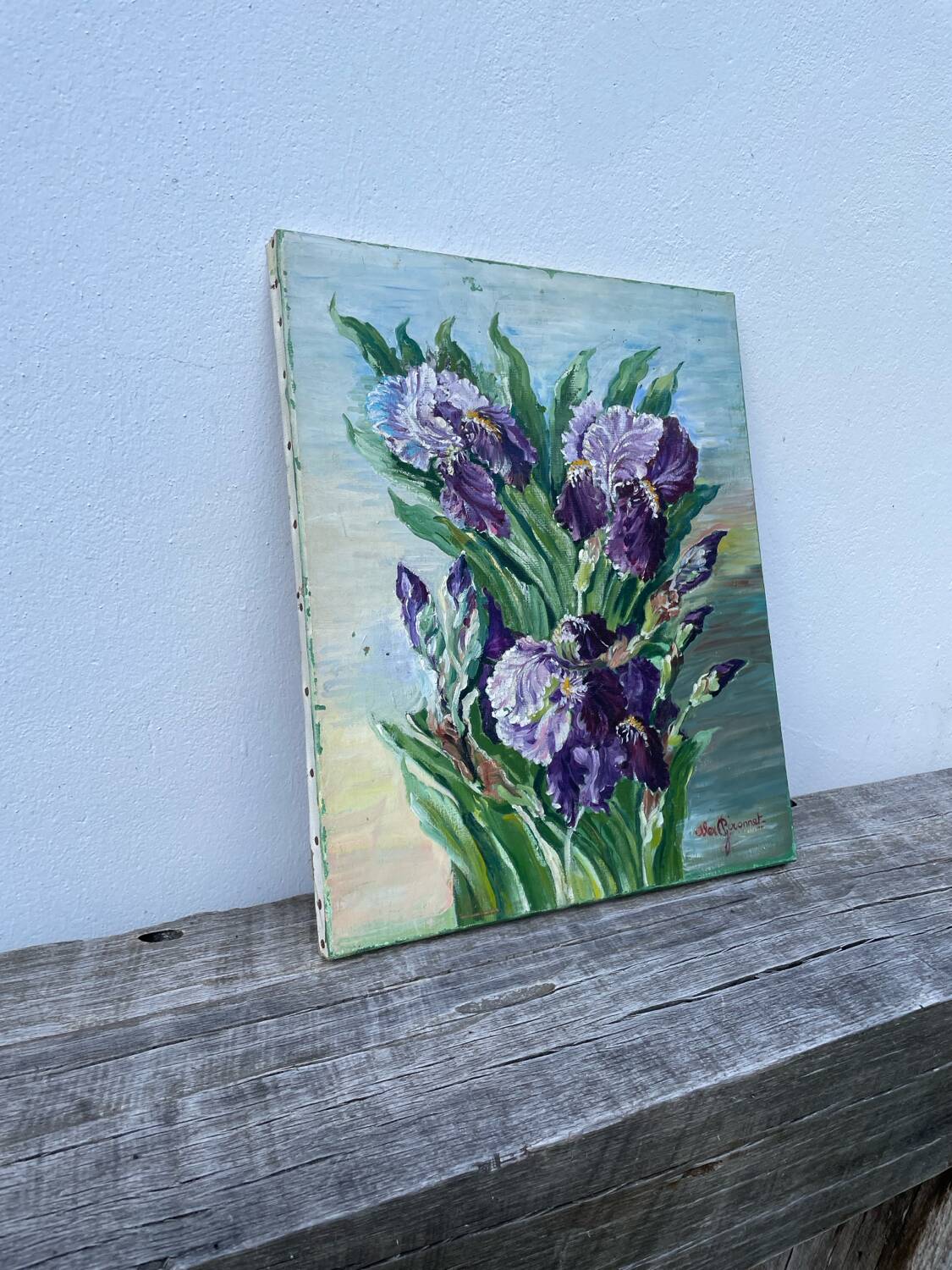 Bouquet of flowers old painting