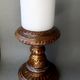 Antique turned lacquered wooden candlestand