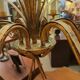 Gold metal reed chandelier