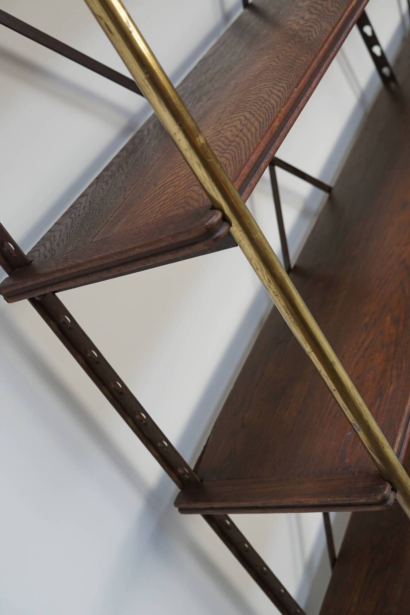 Large Oak and Iron Shelving Unit / Store Display Theodore Scherf, France 1890s
