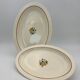 Two large oval art deco dishes in Longwy earthenware - 1930s