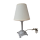 Patinated taupe bedside lamp