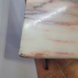 Bistro table oak base over marble