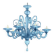 Venetian Blue Satin Murano Glass Chandelier by Simoeng