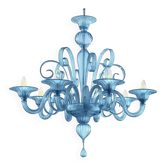 Lustre vénitien en verre de Murano bleu par Simoeng