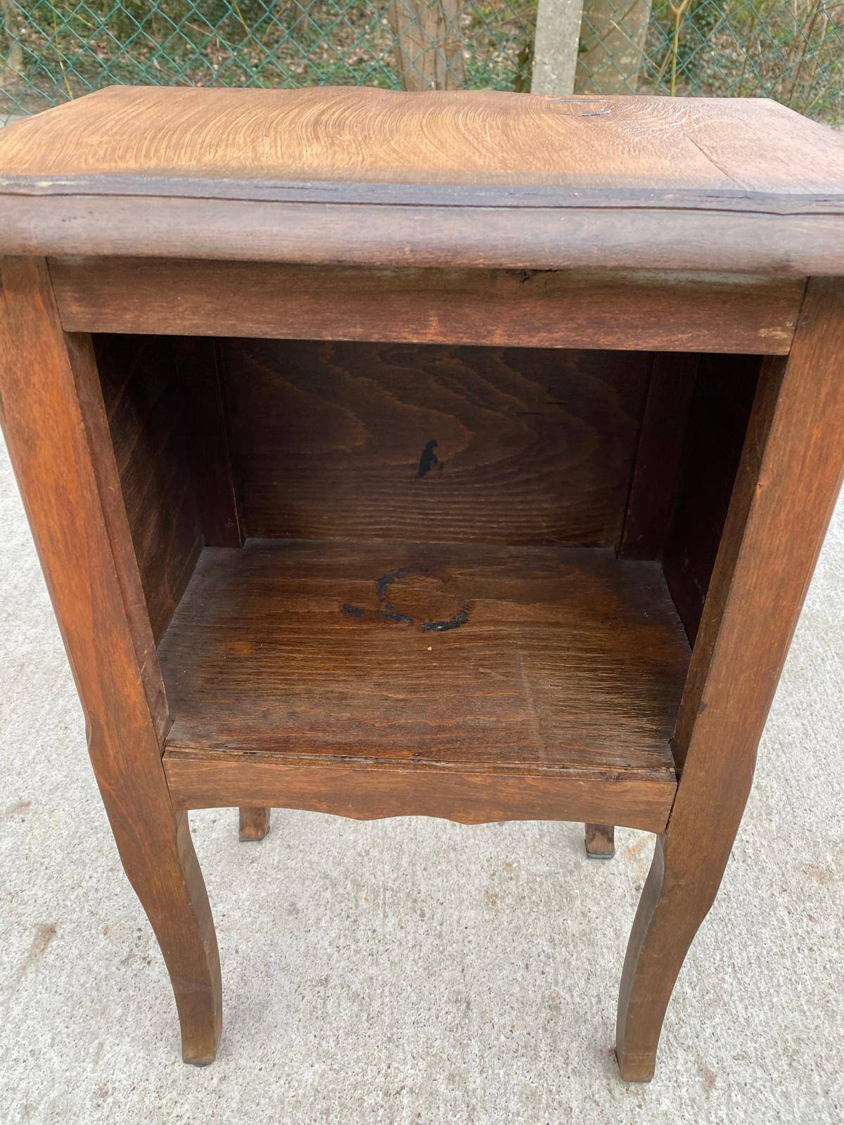 Louis XV bedside table in dark matte oak