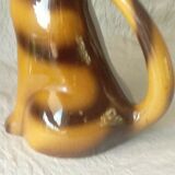 Pichet a eau en faience barbotine le chat a la cravate