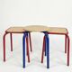 Vintage workshop style stool trio – 2 red & 1 blue
