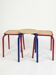 Vintage workshop style stool trio – 2 red & 1 blue