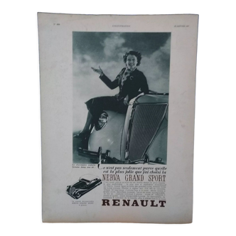 Renault La Nerva Grand Sport car paper advertisement from 1937 review