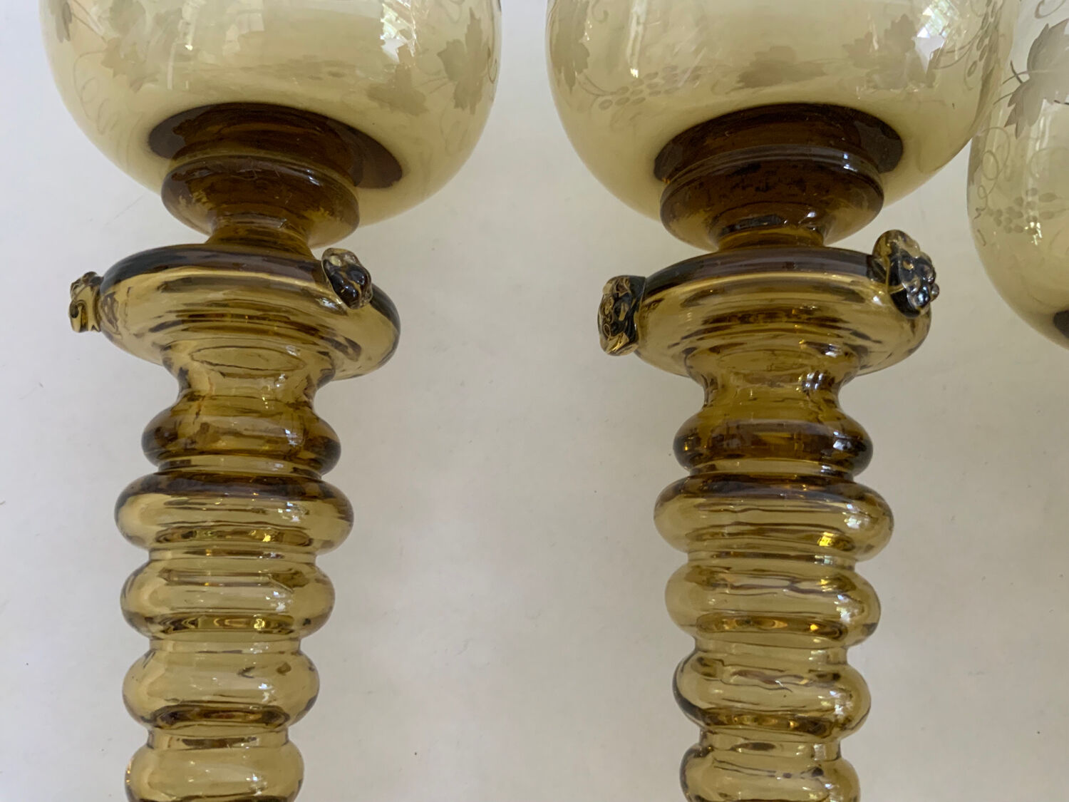 6 Grands Verres Souffles Pour Boire Du Bon Vin Français XIX bacchus