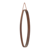 Oval wall mirror in teak, 1960s