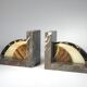 Marble and onyx bookends