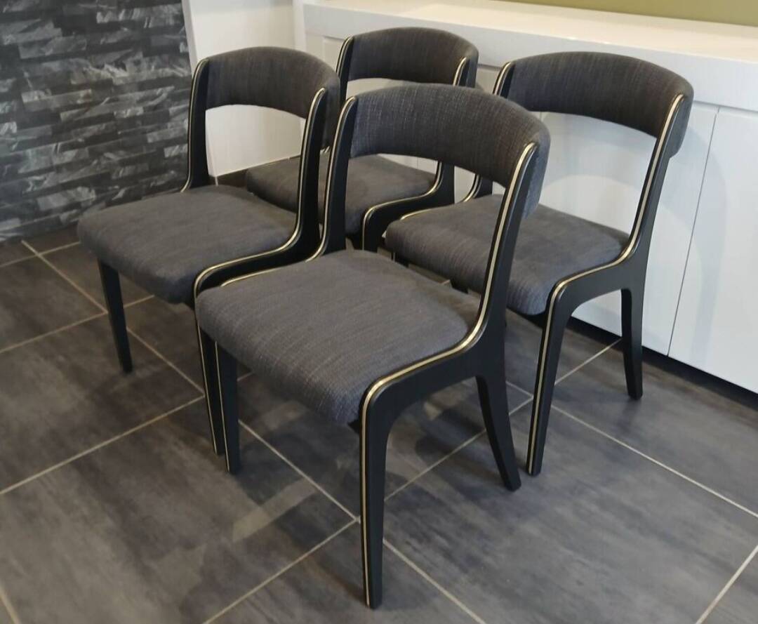 Lot de 4 chaises Baumann modèle Gondole, années 1970