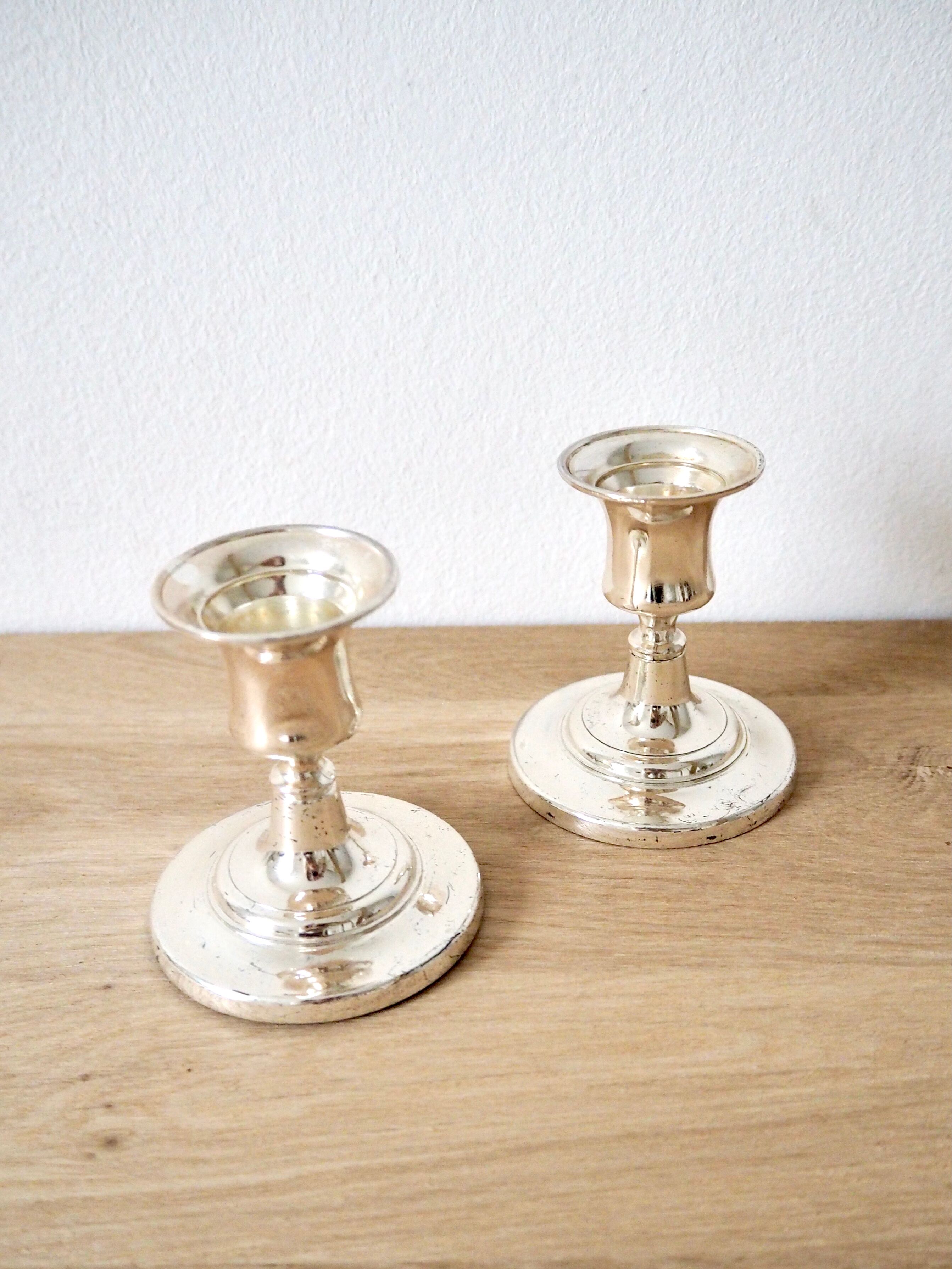 Pair of silver candle holders