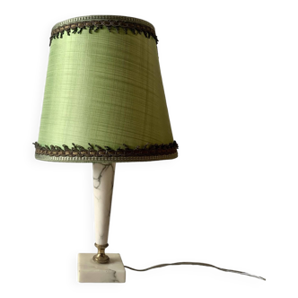 Vintage alabaster and brass table lamp