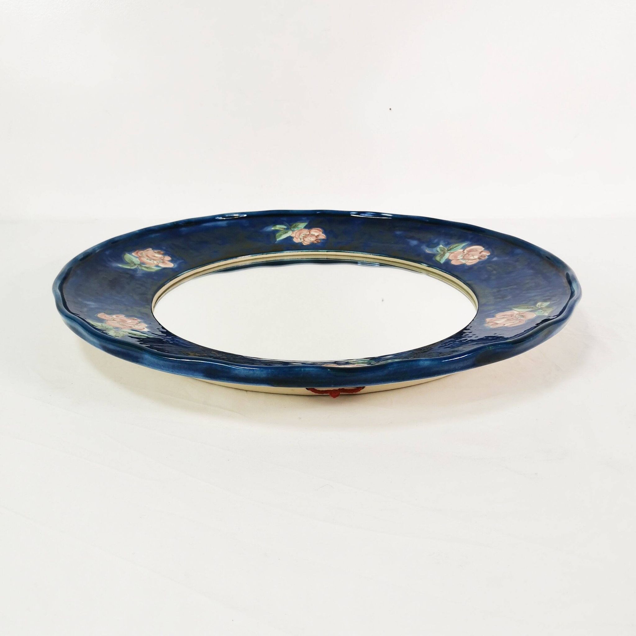 Ceramic wall mirror, Hindelanger-Keramik, Germany, 1960s.