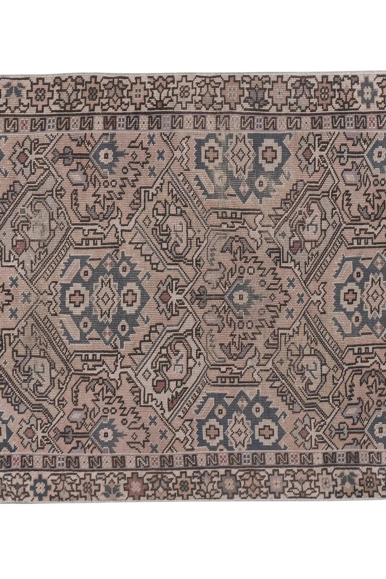 Vintage Turkish rug handmade 100x138 cm