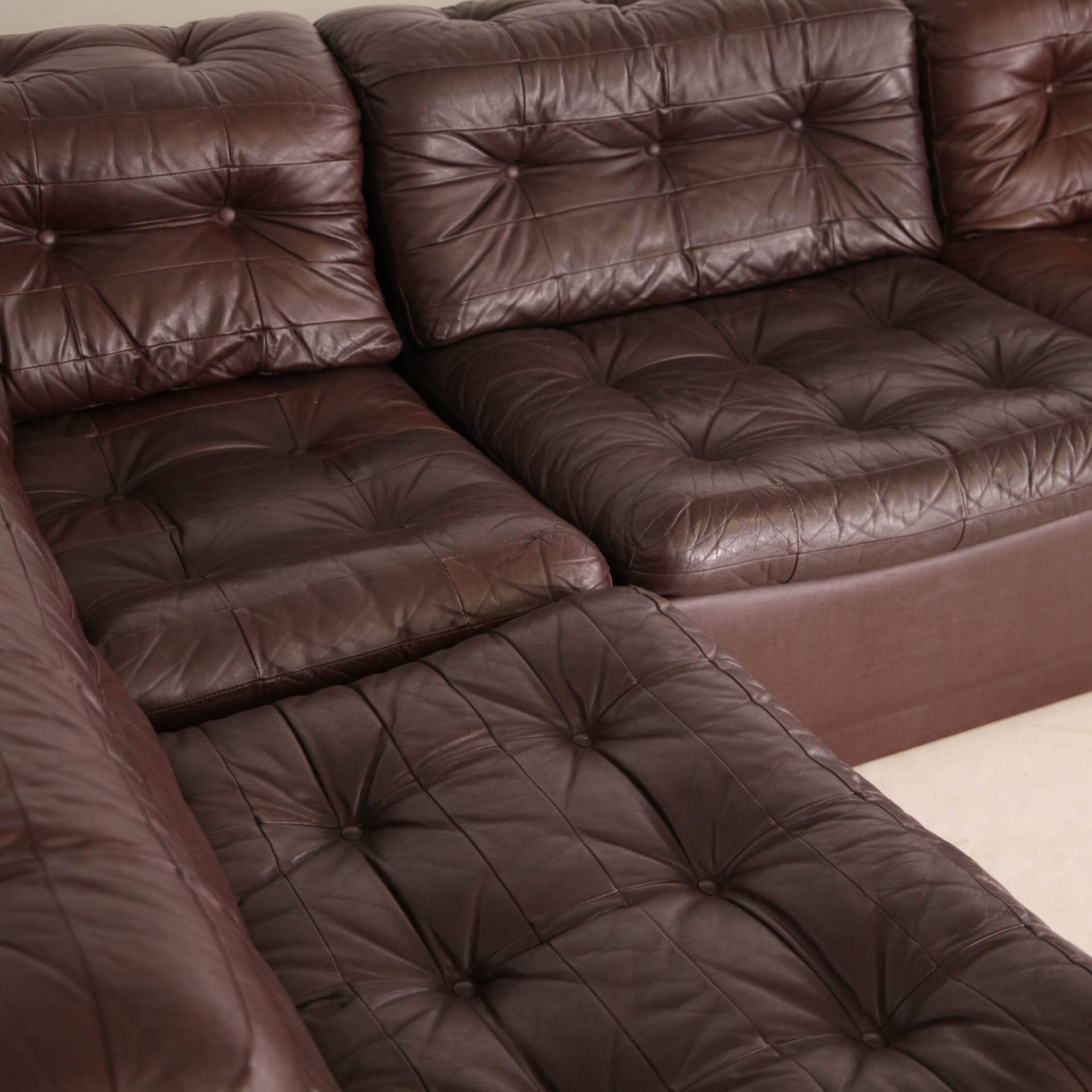 Modular leather sofa