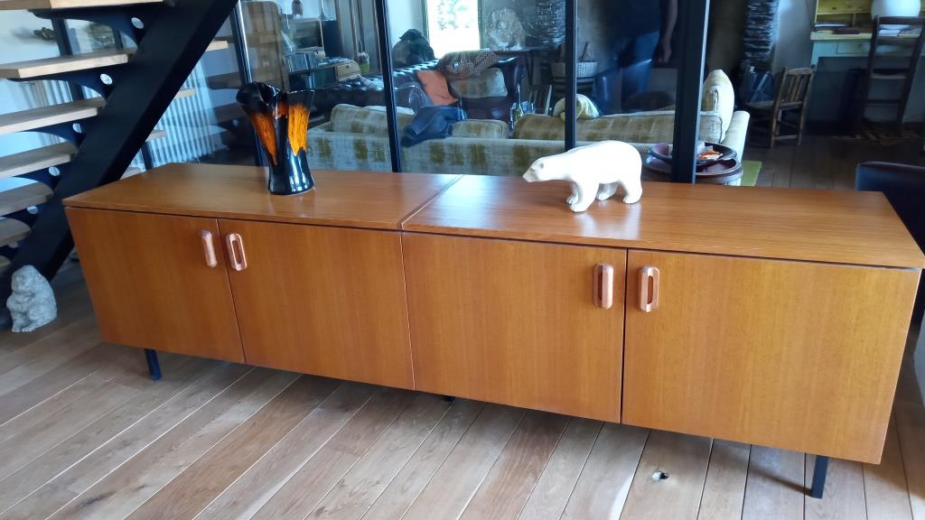 Teak veneer sideboard