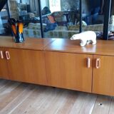 Teak veneer sideboard