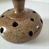 Flower vase in stoneware, signed