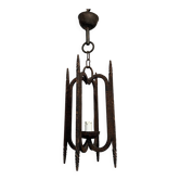 Suspension en fer forgé, travail français, circa 1950